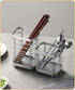 Kitchen Utensil Holder, Stainless Steel Drying Caddy, Rust-Proof Cutlery Organizer for Kitchen Utensils, Silver