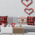 Ueerdand Set of 4 Valentines Day Pillow Covers, 20x20 inch Red Black Buffalo Check Decorative Cushion Cases