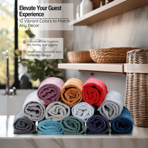 12 Pack, 100% 13" 13", Living Fashions Washcloths, Extra Soft Ring Spun Cotton Wash Cloth, Size X Soft and Absorbent