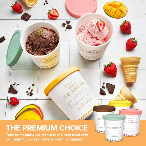 32 oz 4-Pack Frozen 2 Ice Cream Containers with Airtight Silicone Lids ( ) Homemade Ice Cream Container perfect