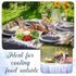 4 Set 9" Baderke Chilled Serving Tray for Parties with Compartments Ice Chilled Party Platter Charcuterie Serving Board