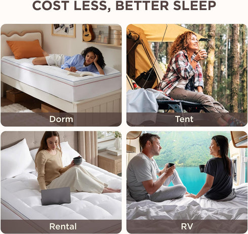 21 Inches, Bedsure Queen Mattress Topper - Extra Thick Mattress Pad Cover with Deep Pocket fits up to Soft Pillow Top