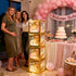 4 Lovelite Baby Boxes with Letters for Baby Shower, Clear Balloon Boxes with LED Fairy String Lights for Gender Reveal