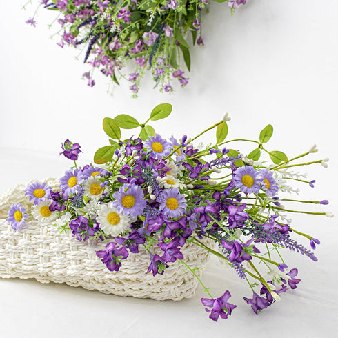 12 Pack 17 Inch Summer LLZLL Spring Decorations for Home Purple Spring Flowers Artificial Spring Floral Stems