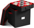 ZOBER Christmas Ornament Storage Box - Stores 64 Ornaments, Non-Woven Tear-Proof Containers, Black