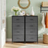 4 Closet, Nightstand, Drawer Dresser End Table Bedside Furniture with Wooden Top Steel Frame Fabric Bins for Bedroom