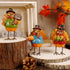FORUP Thanksgiving Turkey Tabletop Centerpiece Decor, Set of 3 Resin Turkey Friends Decoration for Autumn Harvest