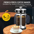 French Press Coffee Maker, 34oz (1 Quart, 5-6 Cup), Heat Resistant Borosilicate Glass, Cold Brew Coffee Tea Pot Gifts