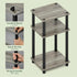 3-Tier Furinno JUST Side Table, End Table, Open Shelves Night Stand, Bedside Table, Toolless Assembly, for Living Room