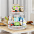 Lazy Susan Organizer 2 Tier - 12 inch Adjustable Metal Rotating Lazy Susan for Cabinet, Pantry, Kitchen Countertop,
