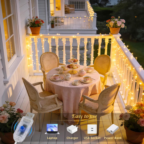 33ft 100 JMEXSUSS USB Fairy Lights for Bedroom, LED Twinkle Lights Plug in with Remote, Indoor String Light for Dorm