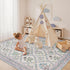 5x7 Purple Rug for Girls Room, Washable Boho Floral Area Rugs for Living Room, Cute Ultra-Thin Non Slip Indoor Girls