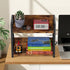 Coffee Bar Station Organizer Shelf for Countertop, 2 Tiers Wooden Spice Rack, Rustic Brown Large Desk Shelf Riser