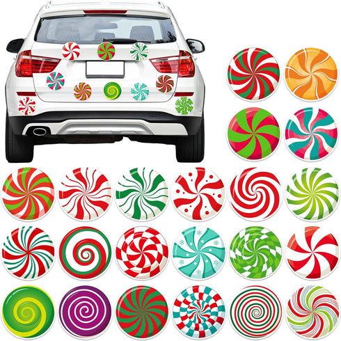 JULMELON 22 Pcs Christmas Candy Magnets, Refrigerator Car Magnets for Holiday DIY Decorations