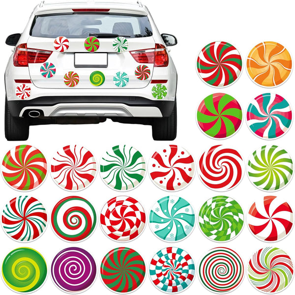 JULMELON 22 Pcs Christmas Candy Magnets, Refrigerator Car Magnets for Holiday DIY Decorations