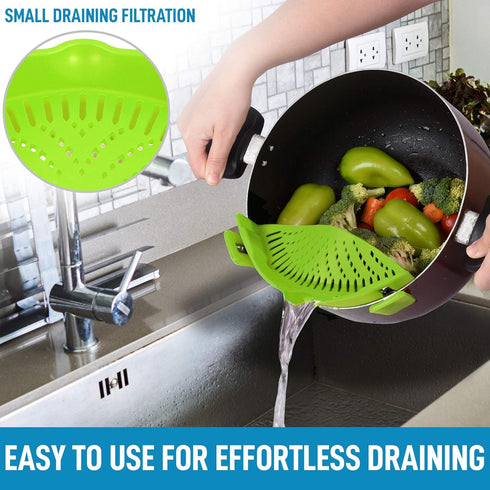 Adjustable Silicone Strainer for Pots, Pans & Bowls, Heat-Resistant by Zulay Kitchen