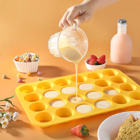 2 Pcs Silicone Mini Muffin Cupcake Pan, Kaloo Nonstick 24 Cups for Baking Muffins, Cakes, Tart, Dishwasher Safe