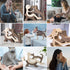 BOBO BIRD Wooden Dog Cat Family Statue, Handmade Wood Decoration, Cute Puppy and Kitty Figurine Craft for Home