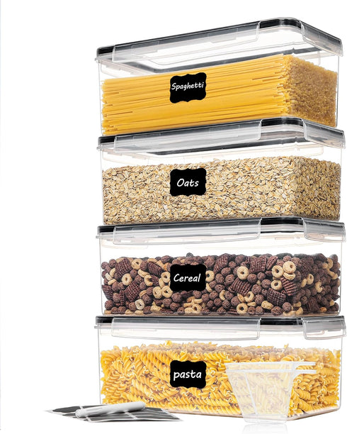 Vtopmart Airtight Food Storage Containers with Lids 4PCS Set 3.2L, Plastic Spaghetti