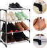 Xerhnan 4-Tier Closet(Black) Stackable Small Shoe Rack, Lightweight Shoe Shelf Storage Organizer for Entryway, Hallway