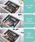 JULY HOME Expandable Kitchen Drawer Organizer, Plastic Flatware Drawer Organizer/Utensil Holder, Multipurpose