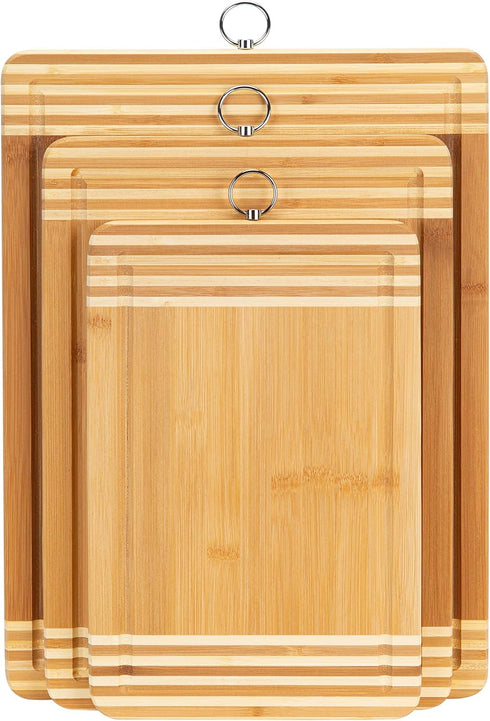 Kitchen Details Bamboo Cutting Board, Large Dual Sided Ultra Thick Cut Resistant with Drip Edge