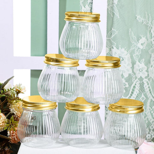 50 4 oz Yungyan Pcs Small Jars with Lids, Clear Mini Mason Jars Plastic Containers with Lids and Tags Mini Jelly