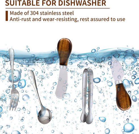 Charcuterie Accessories 20 Pcs, Cheese Spreaders, Mini Serving Spoons, Forks, and Tongs for Charcuterie Board