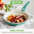 GreenLife 8” Frying Pan Skillet & Silicone Spatula, PFOA/PFAS-Free Ceramic Nonstick Cookware Set (Turquoise)