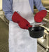 Nouvelle Legende Flame Retardant Quilted Oven Mitts, 17" Heavy-Duty, 2-Pack, Red