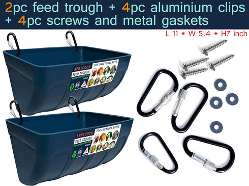 2 Pack, 5.5 Chicken Feeder Waterer, Goat Feeder - Quart, for Goats Chickens Duck Sheeple Dogs Piglets Deers Gooses