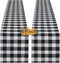 Plaid Table Runner for Christmas Decorations, 2 Packs 13x108 Inch Black White Table Runner, Buffalo Plaid Table Runners