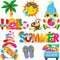 9 Pieces Summer Magnets, Gnomes Flip Flop Beach Magnetic Stickers for Summer Pool Party Refrigerator Decor