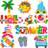 9 Pieces Summer Magnets, Gnomes Flip Flop Beach Magnetic Stickers for Summer Pool Party Refrigerator Decor