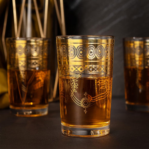 170 ml 6 oz Set 6 Moroccan Glasses Artisan Hand-Made Multipurpose Tea, Coffee and Wine Moroccan, Hot & Cold Tumbler
