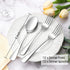 E-far 24-Piece Dinner Forks and Spoons, Stainless Steel Silverware Flatware Eating Utensils Set for Home Kitchen Restaurant, Food Grade Metal & Simple Design, Mirror Finish & Dishwasher Safe, 8 Inch by E-far