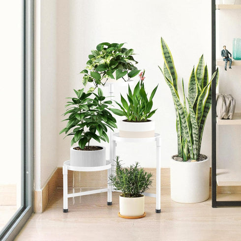 JOPBENG 3 10 Inch Tier Metal Plant Stand Indoor Outdoor, Corner Plant Shelf with Wide Tray,Flower Pot Display Holder