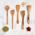 Tramanto Olive Wood Utensil Set | 5 Piece Spatula and Spoon, 12 Inch Luxury Kitchen Set with Gift Box