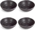 Elanze Designs Modern Chic Ribbed Serving Bowls Set of 4, Ceramic Stoneware for Meals and Soup (Charcoal Grey)