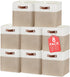 Uiifan 8 Pack Fabric Storage Baskets with Handles, Linen Decorative Storage Containers for Shelves, Beige