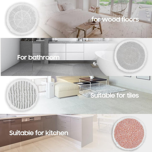 Upgraded Replacement Steam Mop Pads Kit, Compatible with Shark S7001 S7201 S7000 Series, 8 Pack