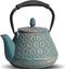 Cast Iron Teapot, 32oz Japanese Sakura Blossom Pattern Tea Kettle, Stovetop Safe,
