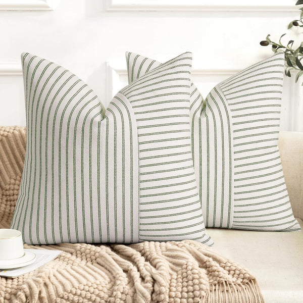YCOLL Farmhouse Pillow Covers 20x20, Modern Accent Square Throw Pillow Covers Set
