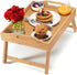Home-It Bed Table Tray with Folding Legs - Bamboo Breakfast Tray with Handles for Bed, Sofa, Eating and Laptops