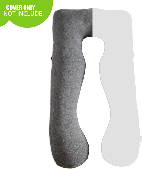 COSMOPLUS U Shaped Full Body Pillow Case for Maternity,Stretchy Cool Breathable Jersey Fabric, Provides Sleep
