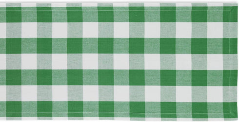 DII Buffalo Check Collection Classic Farmhouse Table Runner, 14x72, Green & White