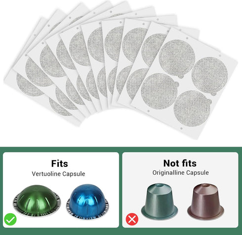 Vertuoline Capsules Coffee Pods Aluminum Foils Lids, Reusable, Compatible with Nespresso VertuoLine Machine, 64mm