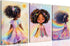 ouiytws Black Girl Princess Wall Art, Rainbow Hair Girl Painting,Cute Afro Girls Art,Cute
