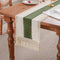 duduta Sage Green Spring Macrame Table Runner 72 inch Long, Farmhouse Boho