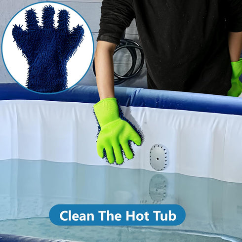 DECOHS 4 Swimming Pcs Pool Cleaning Scrubbing Mitt, Pool and Spa Cleaning Mitt, Pools Hot Tub Scrubbing Glove for Stain
